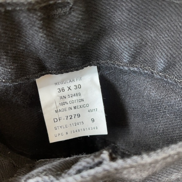 FADED GLORY | Men’s Black Regular Fit Cotton Jeans 36x30 - Picture 6 of 7